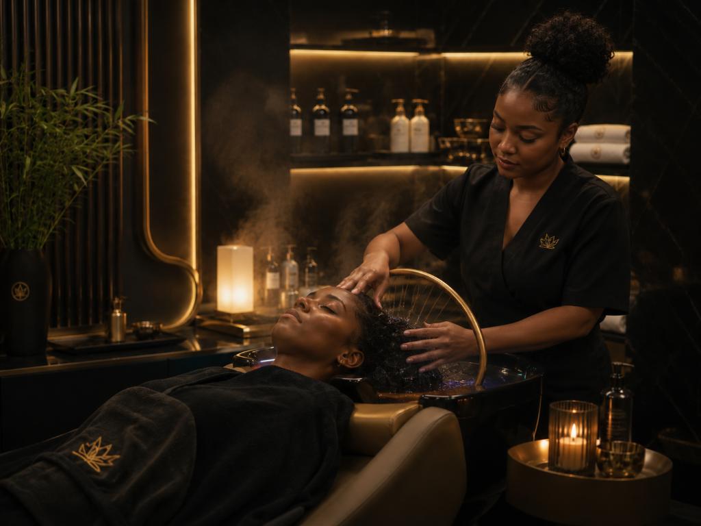Japanese head spa scalp wellness treatment at Maison of Braids
